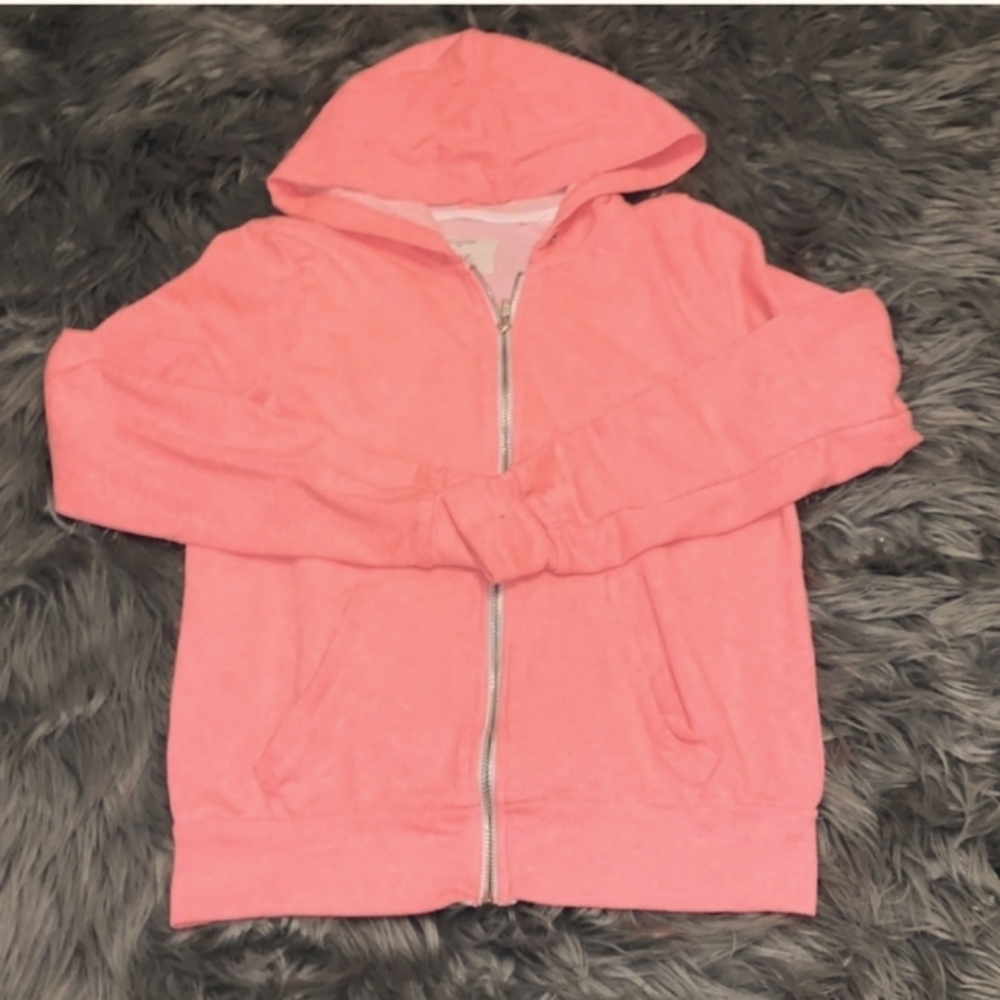 Womens IRIS light weight Pink zip up Hoodie. Sz small